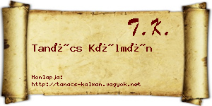 Tanács Kálmán névjegykártya